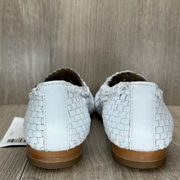 For Love & Lemons Shoes Womens Sz 7 Braided Leather Loafer Low Top Slip On White - Picture 5 of 13